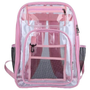 Mochila Transparente Impermeable Rosa Para Eventos Y Gimnasi Rosa Diseño De La Tela