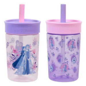 Vasos Entrenadores Niños 450 Ml Antiderrames 2 Pzs Rosa Mora