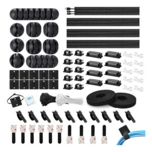 Kit Organizador De Cables 273 Piezas Autoadhesivo Negro Negro