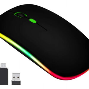 Mouse Inalámbrico Bluetooth Recargable Para Pc Y Portátil Negro Mate