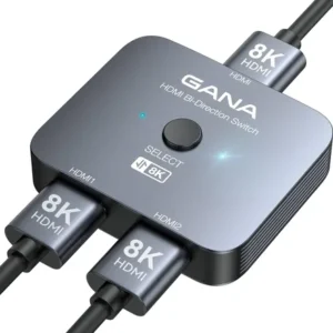 Conmutador Hdmi 2.1 8k Bidireccional 2 En 1 48gbps Gris