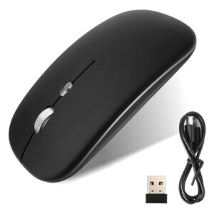 Mouse Inalámbrico Bluetooth Recargable Óptico 1600 Dpi Negro Negro