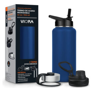Termo Acero Inoxidable 950 Ml 3 Tapas Ideal Para Bebidas