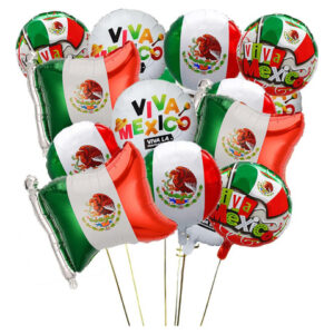 Globos De Aluminio Bandera México 18 Piezas Fiesta Independe