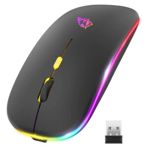 Mouse Inalámbrico Dual Bluetooth 24ghz Rgb Recargable 4 Boto Black
