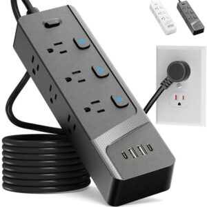 Multicontacto Pared 6 Tomas 4 Usb Carga Rapida Protector Pic