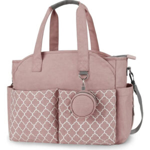 Mochila Pañalera Multifuncional Impermeable Rosa 47x35cm 19 Rosa Diseño De La Tela