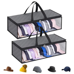 Bolsas De Almacenamiento Para Sombreros Pack De 2 Gris 50x20 Gris Diseño De La Tela