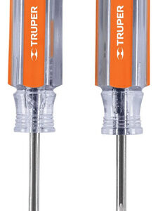 Duo De Mini Desarmadores Con Cabeza Cruz Naranja 110 Gramos