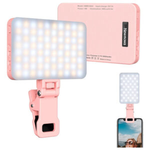 Luz Selfie Recargable Rosa 3 Modos Clip Usb 2000 Mah Rosado