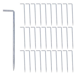 Estacas De Metal Para Carpas 30 Piezas 18x4 Cm Camping Plata