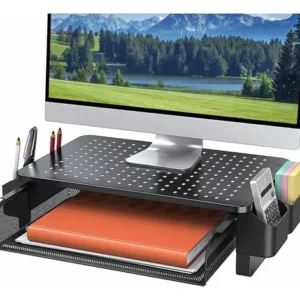 Soporte Metalico Para Monitor Ventilado Negro 37x23cm Resist