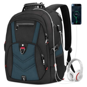 Mochila Para Laptop 17 Pulgadas Impermeable Con Carga Usb 45 Azul 0