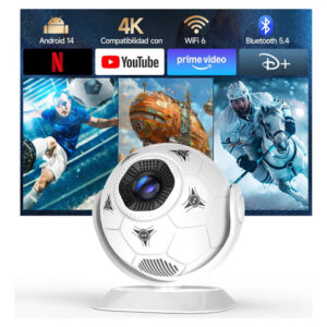 Proyector Portátil 4k Wifi 6 Bluetooth Auto Keystone 360 Blanco/negro