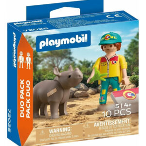 Juego De Construir Cuidador De Rinoceronte Para Niños 2 Piez
