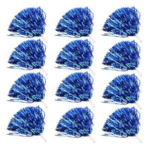 Pompones De Porristas Azul 12 Paquetes Material Metálico Dur