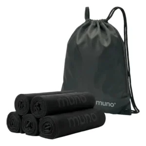 Toalla Microfibra Gimnasio 5 Piezas Set Negro Con Morral Negro Nombre Del Diseño