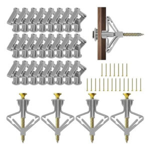 Kit De Anclaje De Yeso 50 Piezas Plástico Y Metal Galvanizad