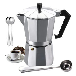 Cafetera Italiana Moka 6 Tazas Aluminio Espresso Manual 300m Plata