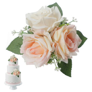 Decoración De Tarta Flores Rosas Artificiales Para Boda Y Fi