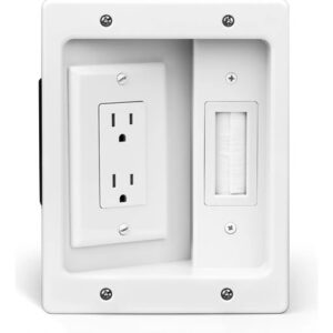Kit De Gestión De Cables Empotrado Para Tv Montaje En Pared White