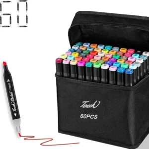Plumones Doble Punta 60 Colores Rotuladores Para Dibujo Y Co Rojo