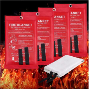 Mantas Ignífugas De Emergencia Paquete De 4 Protección Térmi Rojo