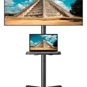 Soporte De Piso Móvil Para Tv 32-65 Pulgadas Altura Ajustabl Negro