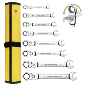 Juego De 8 Llaves Combinadas Con Matraca Cabeza Flexible