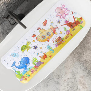 Tapete De Baño Antideslizante 100x40cm Con Ventosas Submarin