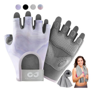 Guantes Deportivos Transpirables Con Muñequeras Para Fitness Morado Diseño De La Tela M
