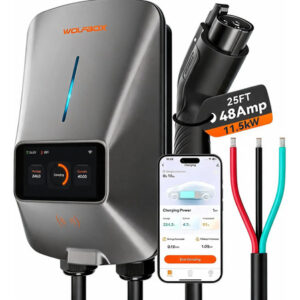 Cargador Ev Nivel 2 48a Con Wifi Rfid 7.6m Para Interior Ext