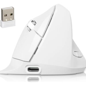 Ratón Vertical Inalámbrico Ergonómico Recargable 240 Horas Blanco