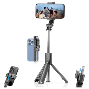 Palo Selfie Tripié Extensible 70cm Con Control Remoto Blueto Gris Oscuro