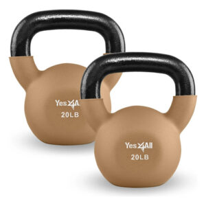 Juego De Pesas Rusas Ajustables Neopreno 40 Lb Entrenamiento F. 20 Libras - Latte Helado - Par