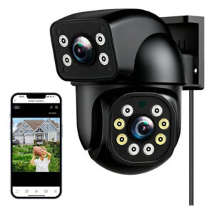 Cámara De Seguridad Wi-fi Doble Lente 2mp 360 Visión Nocturn Color