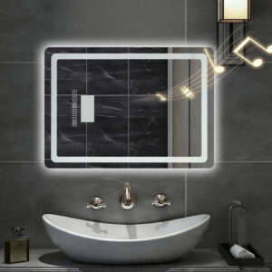 Espejo De Baño Led 50x70 Cm Con Bluetooth Y Desempañado