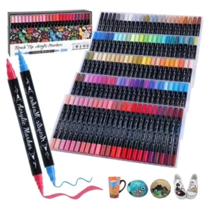 Plumones Acrílicos 120 Colores Doble Punta Resistente Al Agu Multicolor