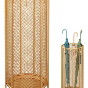 Soporte Para Paraguas Dorado Con Bandeja Agua 55x26 Cm