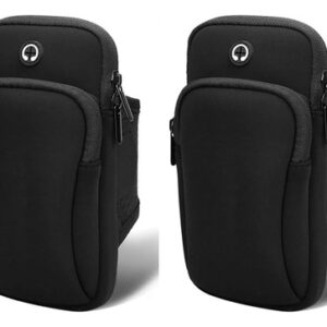 Brazalete Deportivo Para Teléfono 6.5 Pulgadas 2 Pack Negro 2 Negro Nombre Del Diseño