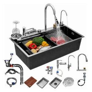 Tarja De Cocina Acero Inoxidable 68x45x22 Cm Con Grifo Extra