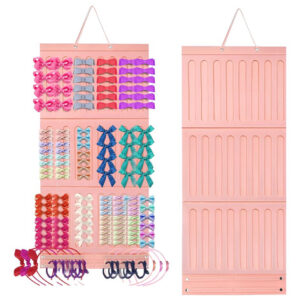 Organizador Colgante De Moños Y Lazos Para Niñas Fieltro Ros Rosa