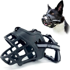 Bozal Para Perro Ajustable Silicona Suave Reflectante Median