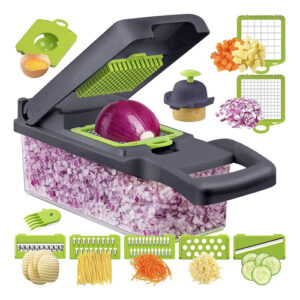 Picador Cortador Verduras Manual 12 En 1 Acero Inoxidable Mu