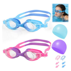 Gafas De Natación Niños 2 Piezas Ajustables Uv Comodidad