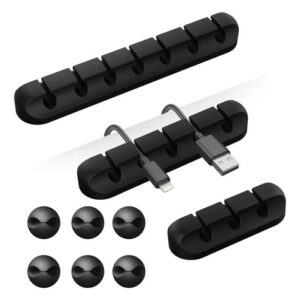 Clips Organizadores De Cables Adhesivos 9 Piezas 6mm Negro Negro