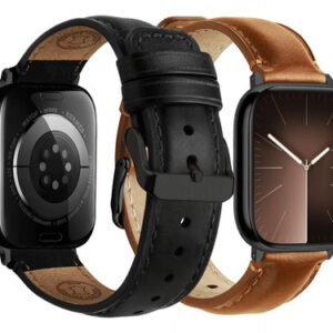 Correa Piel Auténtica Apple Watch 2 Piezas Hebilla Acero