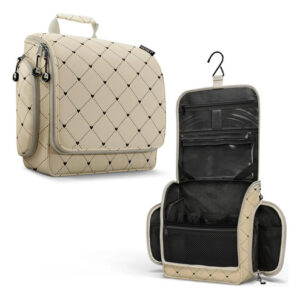 Estuche De Viaje Colgante Unisex Con Compartimentos Expandib Diamante Beige