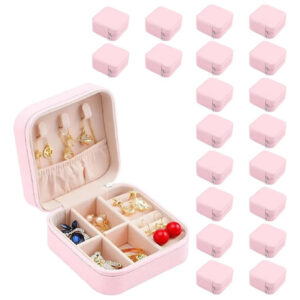 Organizador De Joyas De Viaje Rosa 4 Cajones 10x10cm Mujer 20pcs/rosa