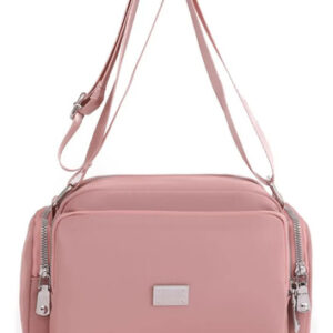 Bolsa Crossbody Rosa Mujer Casual 5 Compartimentos Cremaller